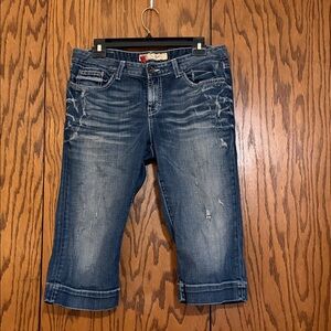 BKE Kate Cropped Jeans Size 32 Distressed Stretch Denim